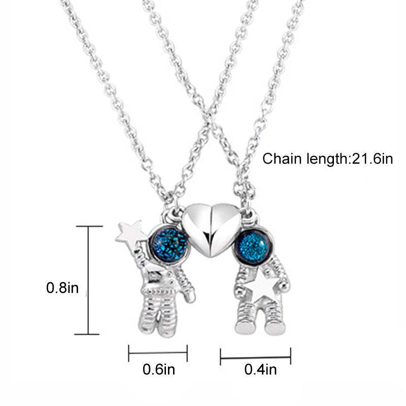 Mother'sDay Gift Mother'sDay gift Magnetic Couple Necklace, Astronaut Matching Necklaces for Couples, Best Friend-Engravingift