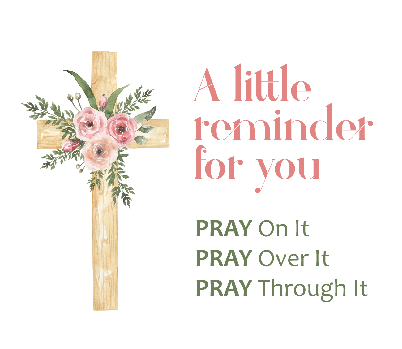 Mother's Day Gift Pray Through It Minimalist Cross Ring-Engravingift