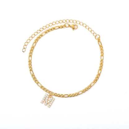 Personalized Initial Cuban Link Anklet M So Dashing