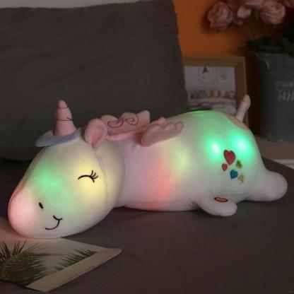 Christmas Gift Light Up Unicorn Pillow Plush 3D Stuffed Animal (3 Colors) 60cm