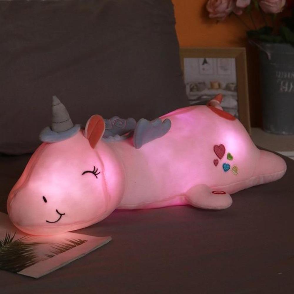 Christmas Gift Light Up Unicorn Pillow Plush 3D Stuffed Animal (3 Colors) 60cm