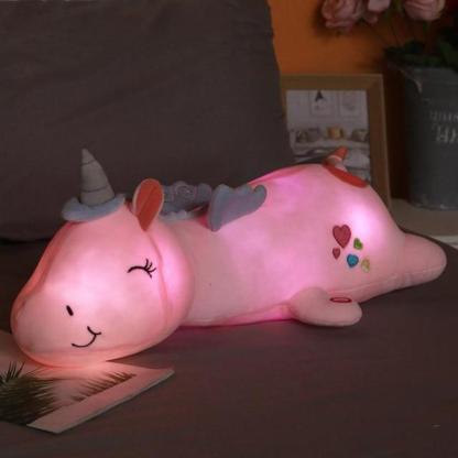 Christmas Gift Light Up Unicorn Pillow Plush 3D Stuffed Animal (3 Colors) 60cm