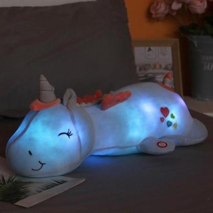 Christmas Gift Light Up Unicorn Pillow Plush 3D Stuffed Animal (3 Colors) 60cm