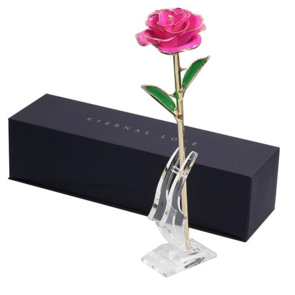 Christmas Gift Preserved 24k Gold Long Stem Immortal Rose (3 Styles) 20 Variants NEW Colors 2022