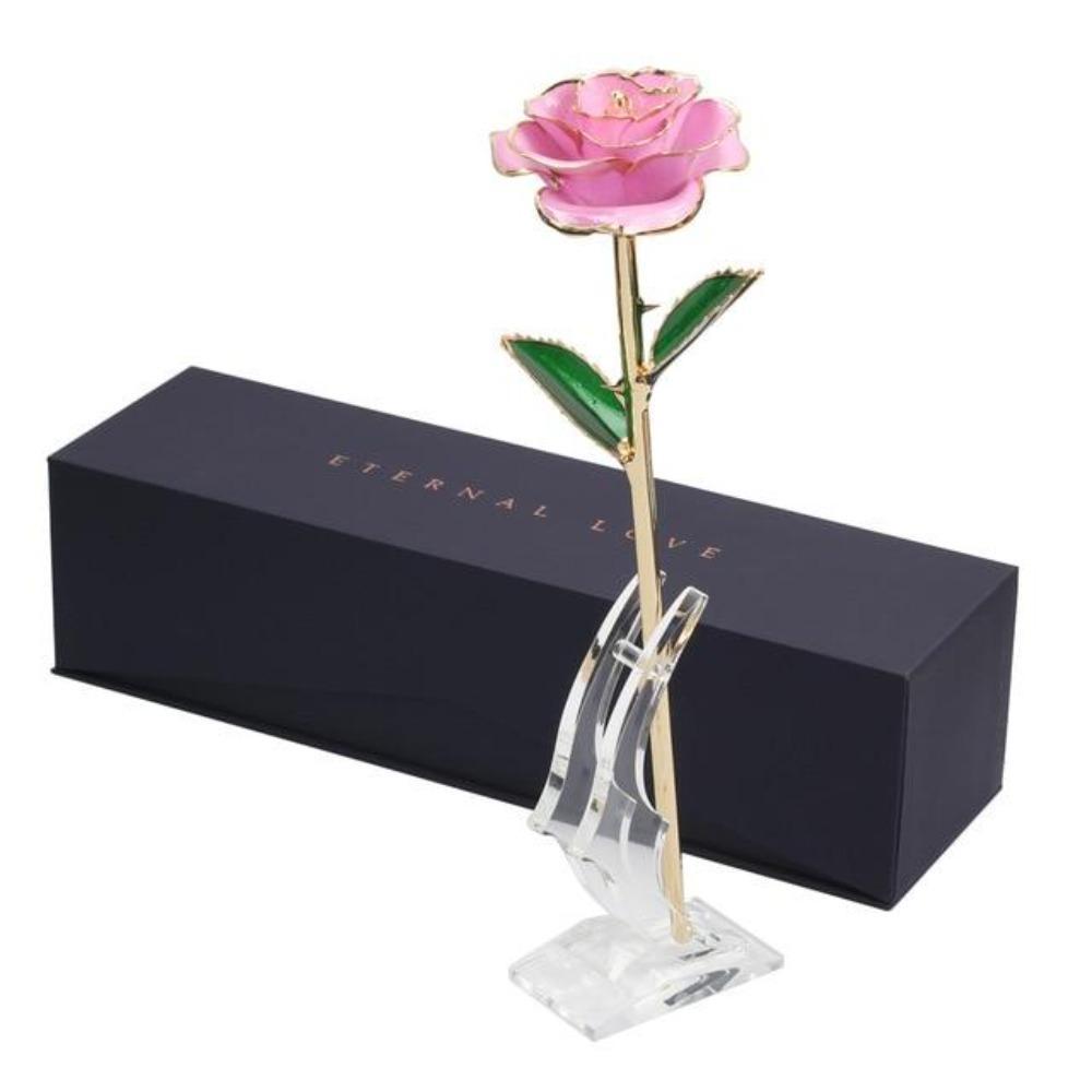 Christmas Gift Preserved 24k Gold Long Stem Immortal Rose (3 Styles) 20 Variants NEW Colors 2022