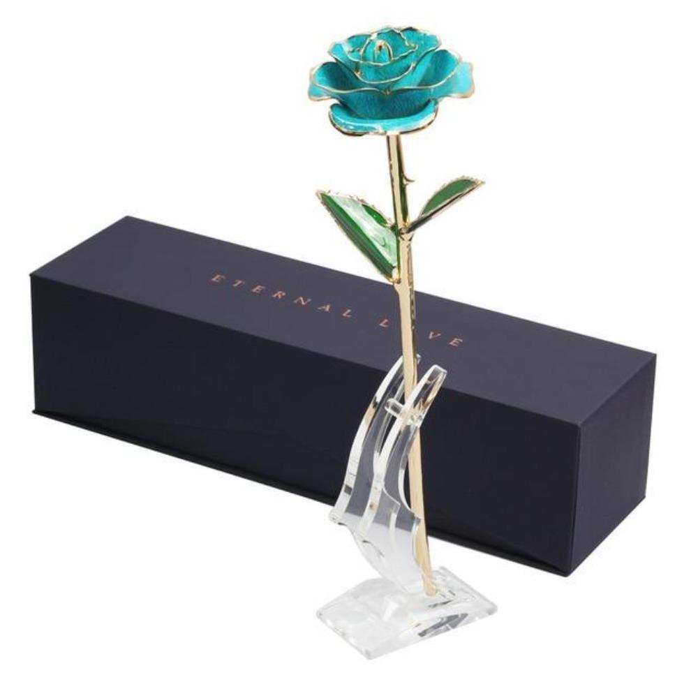 Christmas Gift Preserved 24k Gold Long Stem Immortal Rose (3 Styles) 20 Variants NEW Colors 2022