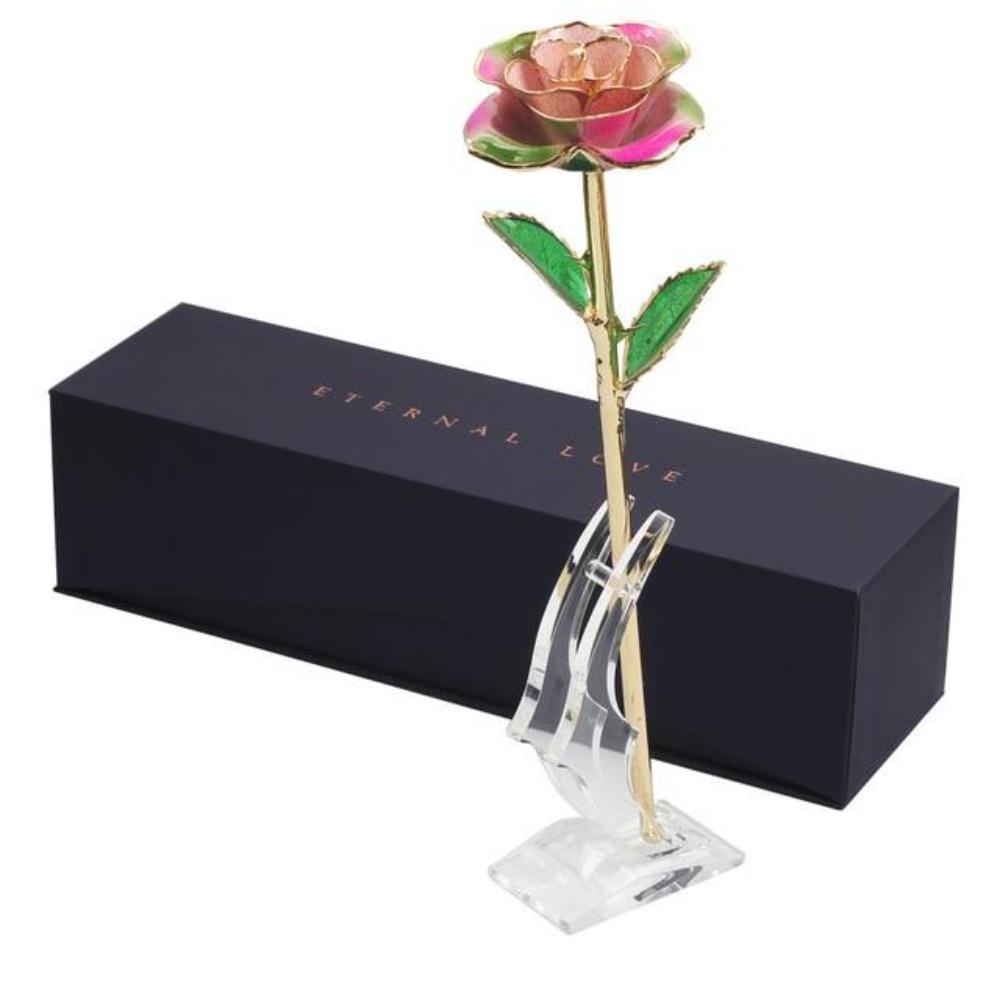 Christmas Gift Preserved 24k Gold Long Stem Immortal Rose (3 Styles) 20 Variants NEW Colors 2022