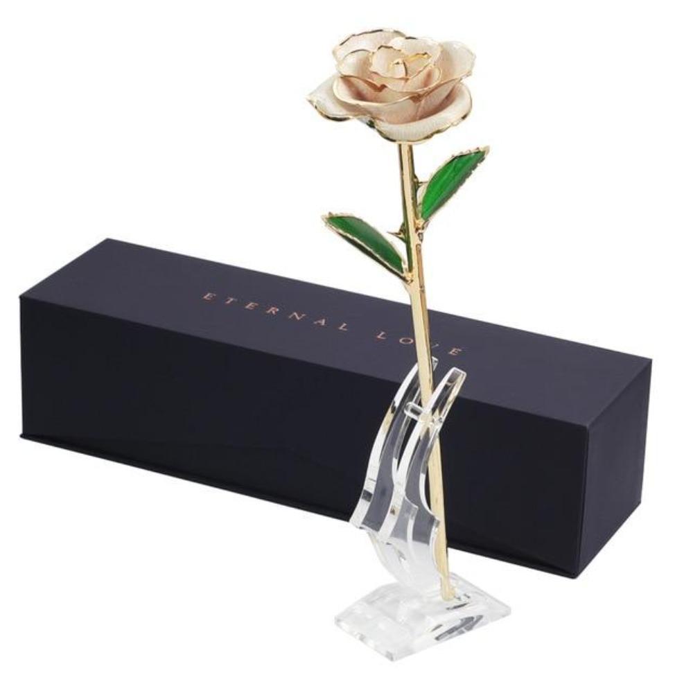 Christmas Gift Preserved 24k Gold Long Stem Immortal Rose (3 Styles) 20 Variants NEW Colors 2022