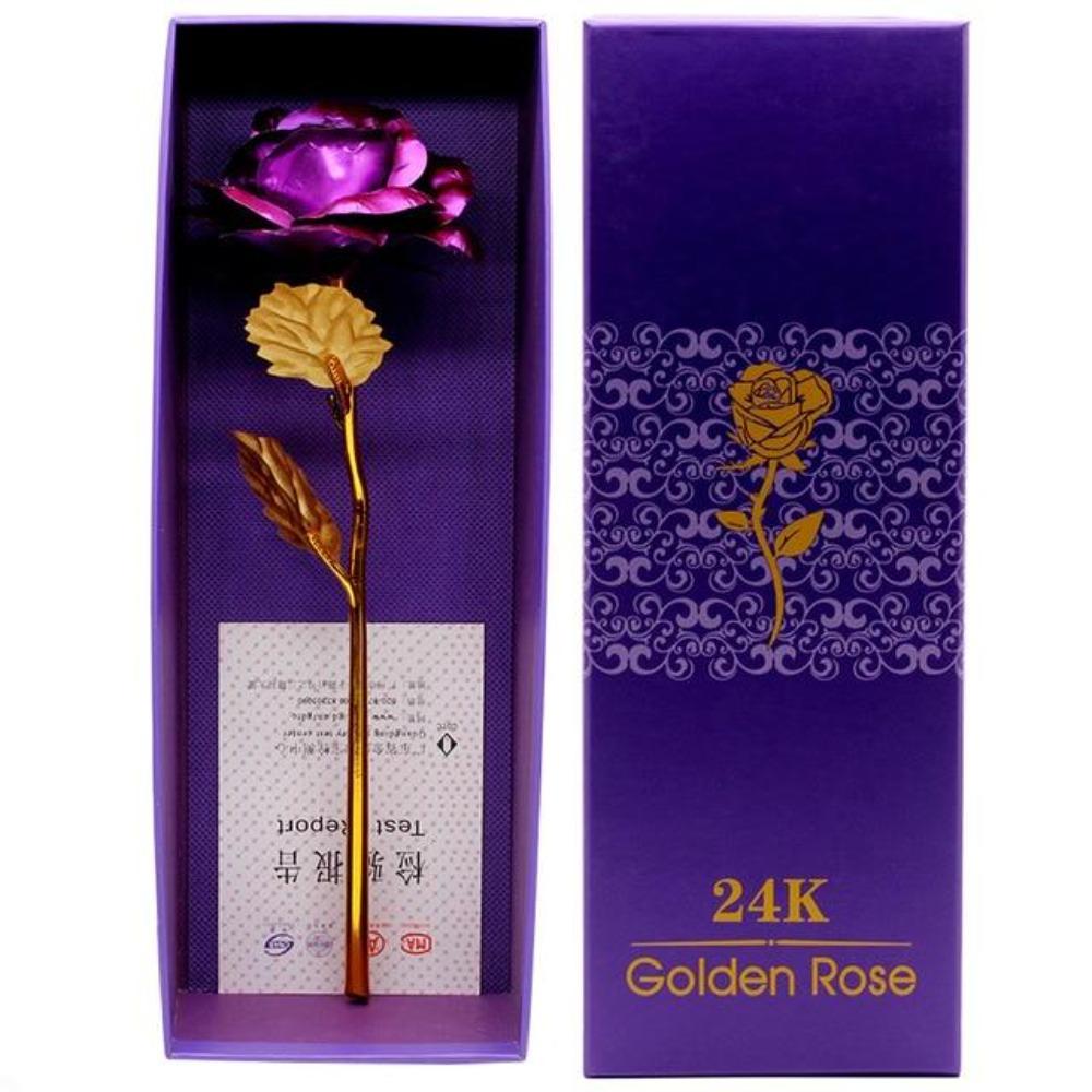 Christmas Gift Preserved 24k Gold Long Stem Immortal Rose (3 Styles) 20 Variants NEW Colors 2022