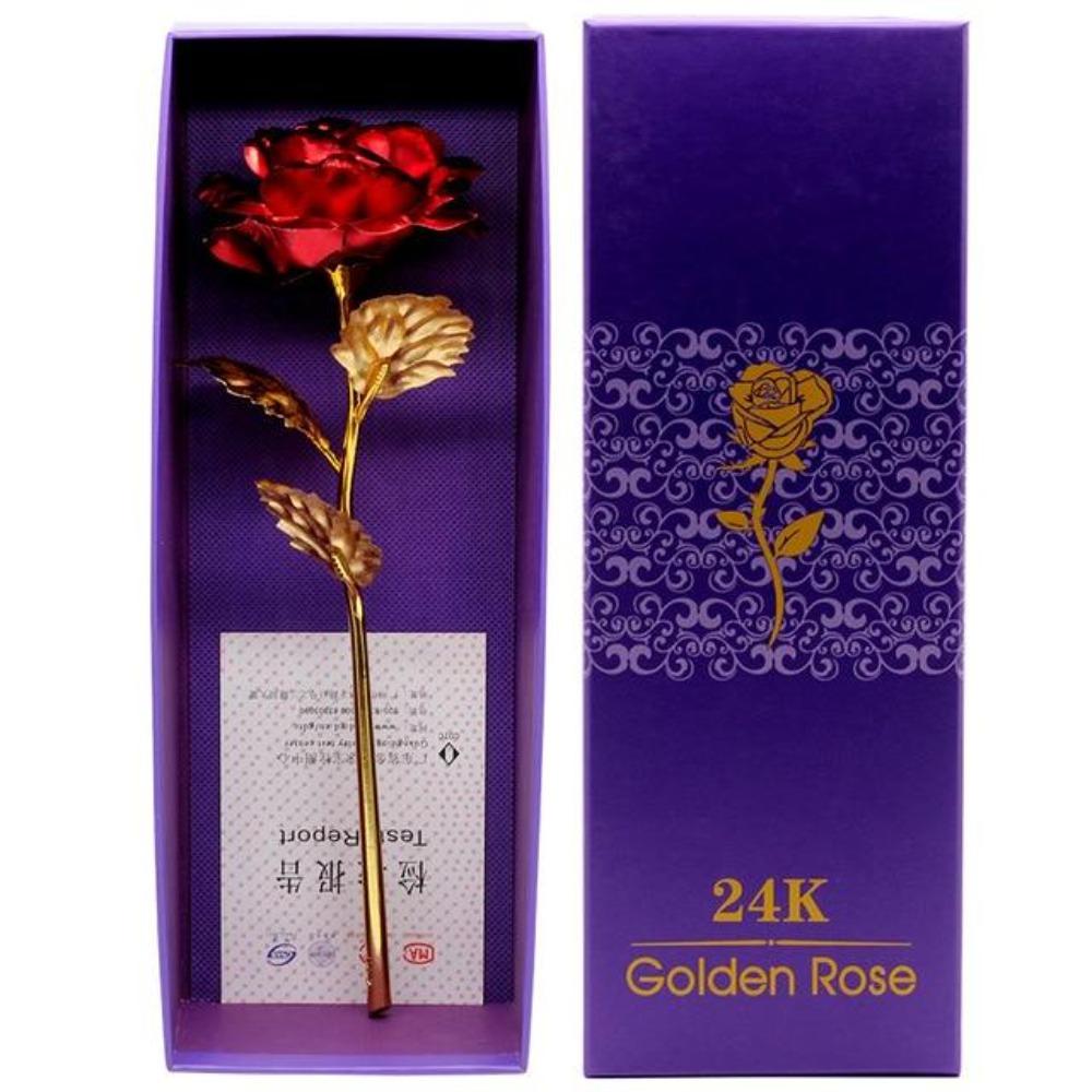 Christmas Gift Preserved 24k Gold Long Stem Immortal Rose (3 Styles) 20 Variants NEW Colors 2022