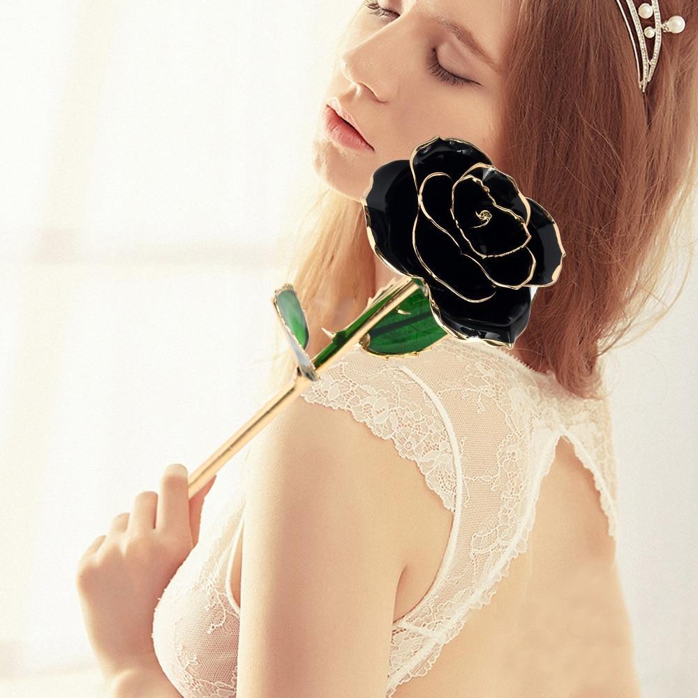 Christmas Gift Preserved 24k Gold Long Stem Immortal Rose (3 Styles) 20 Variants NEW Colors 2022