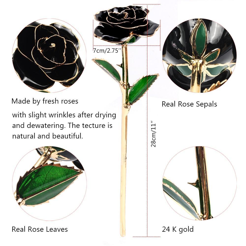 Christmas Gift Preserved 24k Gold Long Stem Immortal Rose (3 Styles) 20 Variants NEW Colors 2022