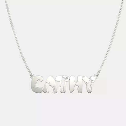 Mother's Day Gift Handmade Personalized Cute Cat Style Name Necklace-Engravingift