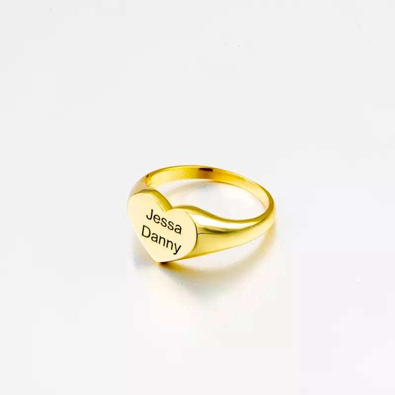 Signet Ring With Personalized Pattern Or Words Ring MelodyNecklace