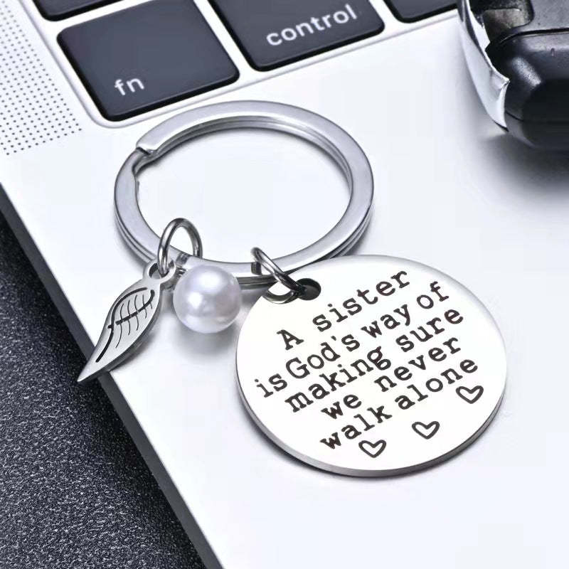 A Sister is God's Way of Making Sure We Never Walk Alone Keychain Keychain GrindStyle