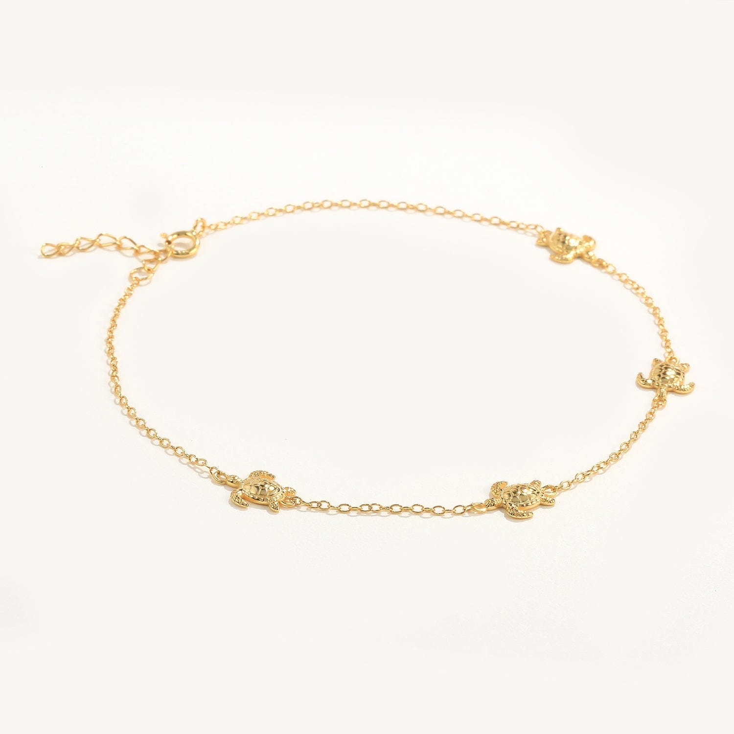 Solid Tortoise Sea Turtle Anklet Gold Anklet MelodyNecklace