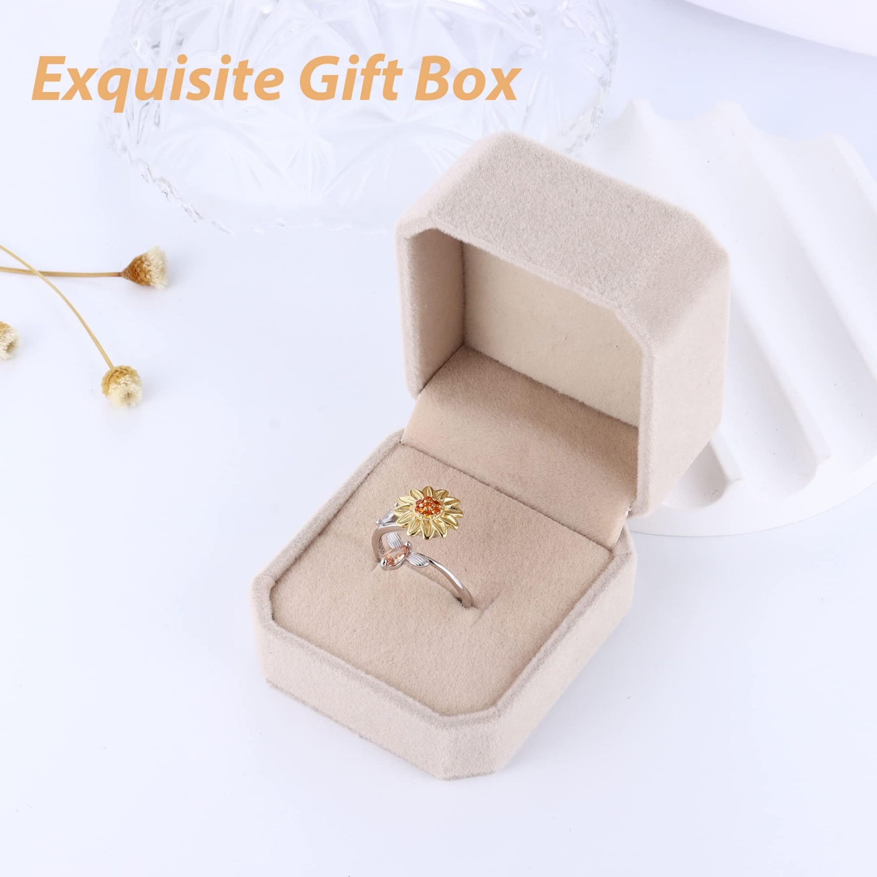 Sunflower Spinner Anxiety Ring Rings customforher