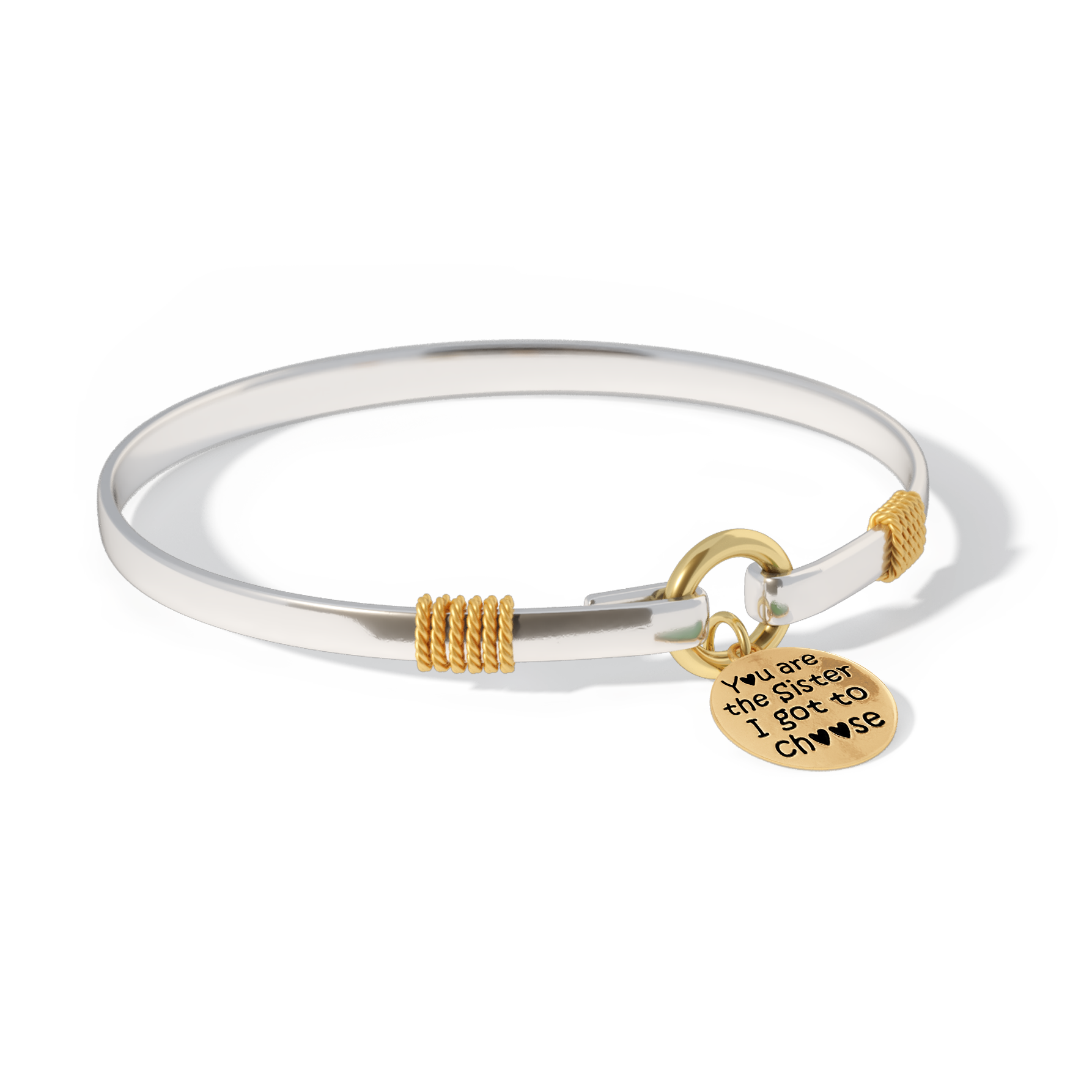 Christmas Gift Sister I Got To Choose - Two-Tone Custom Charm Bracelet