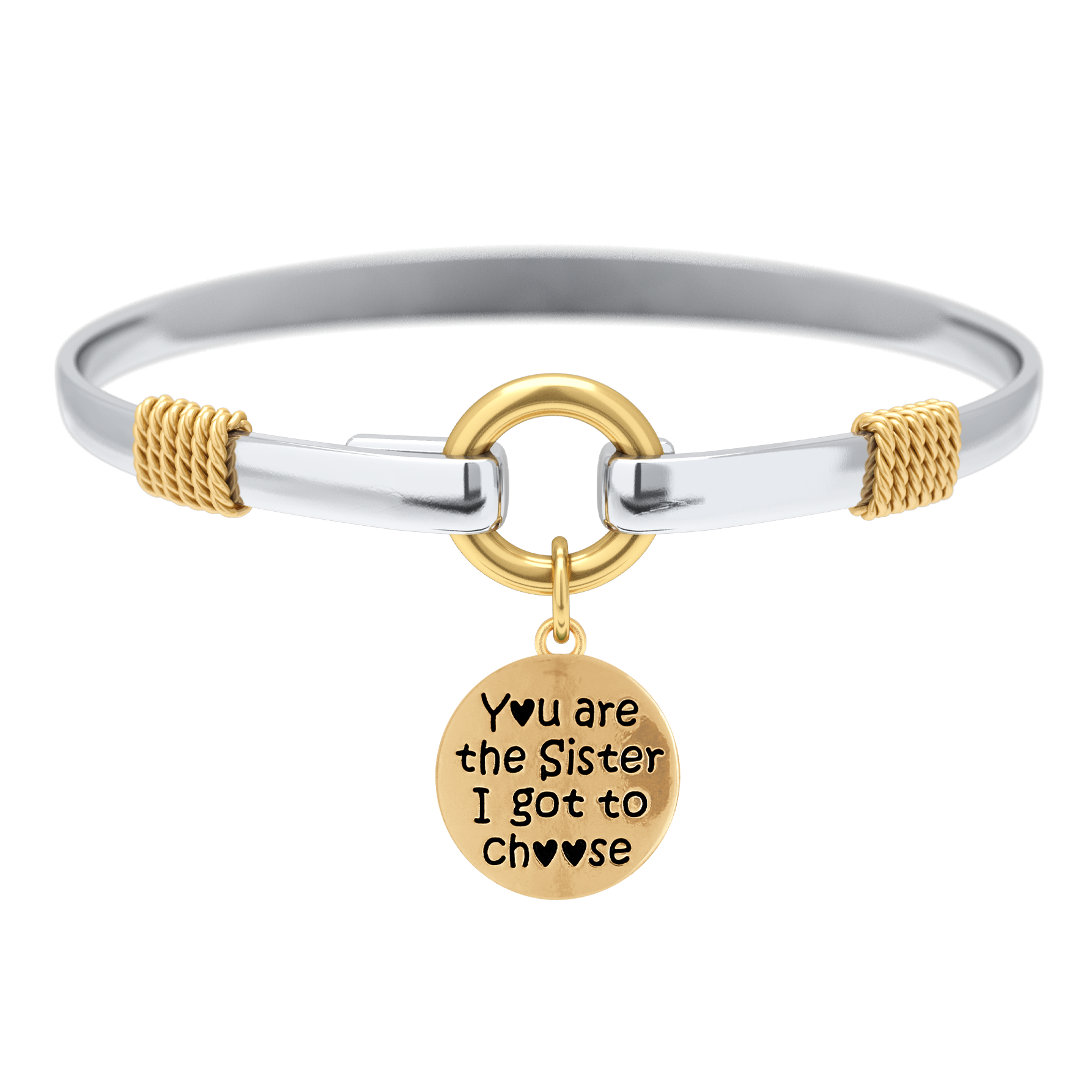 Christmas Gift Sister I Got To Choose - Two-Tone Custom Charm Bracelet