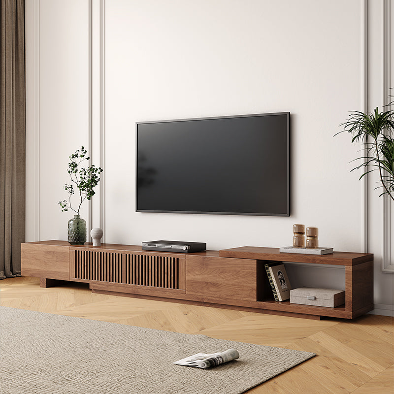 74.8"Extendable Walnut TV Stand With Storage Media Console for 75" TV