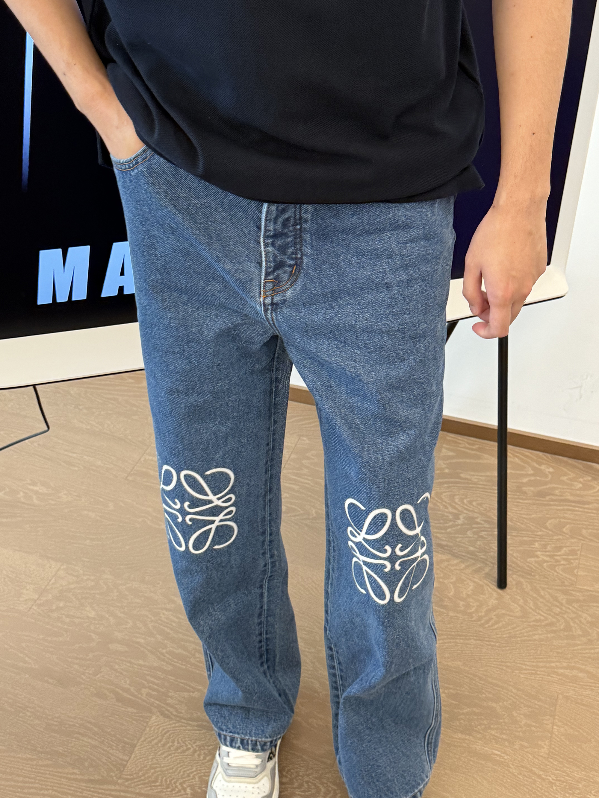 LOE laser engraved jeans