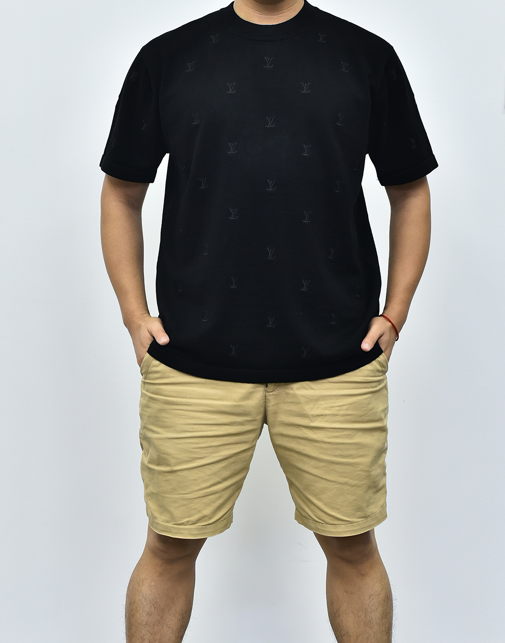 1V印花针织短袖 黑色