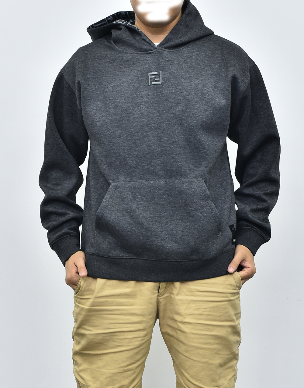 FENDI芬迪logo卫衣 深灰色