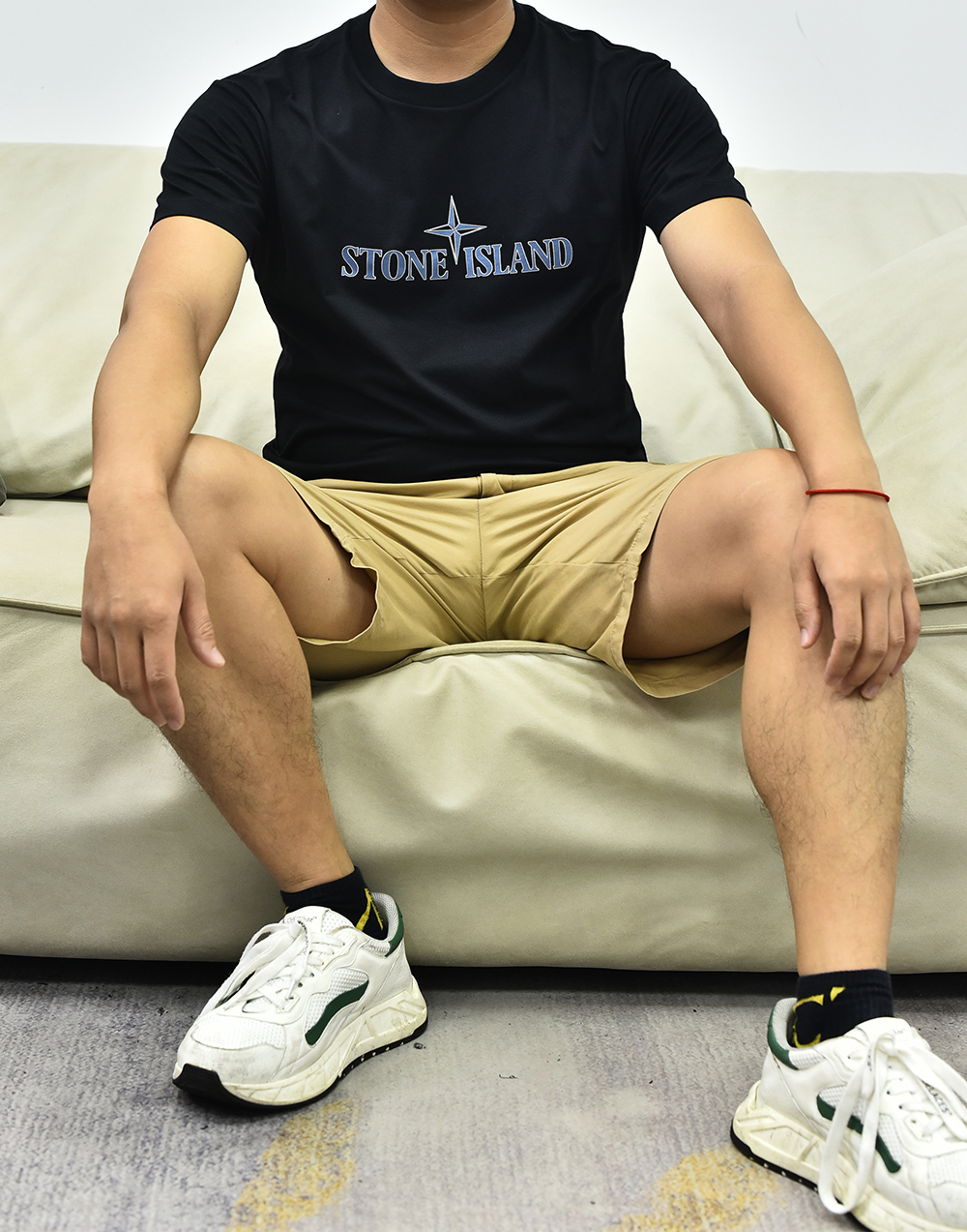 石头岛星星短袖 白色黑色