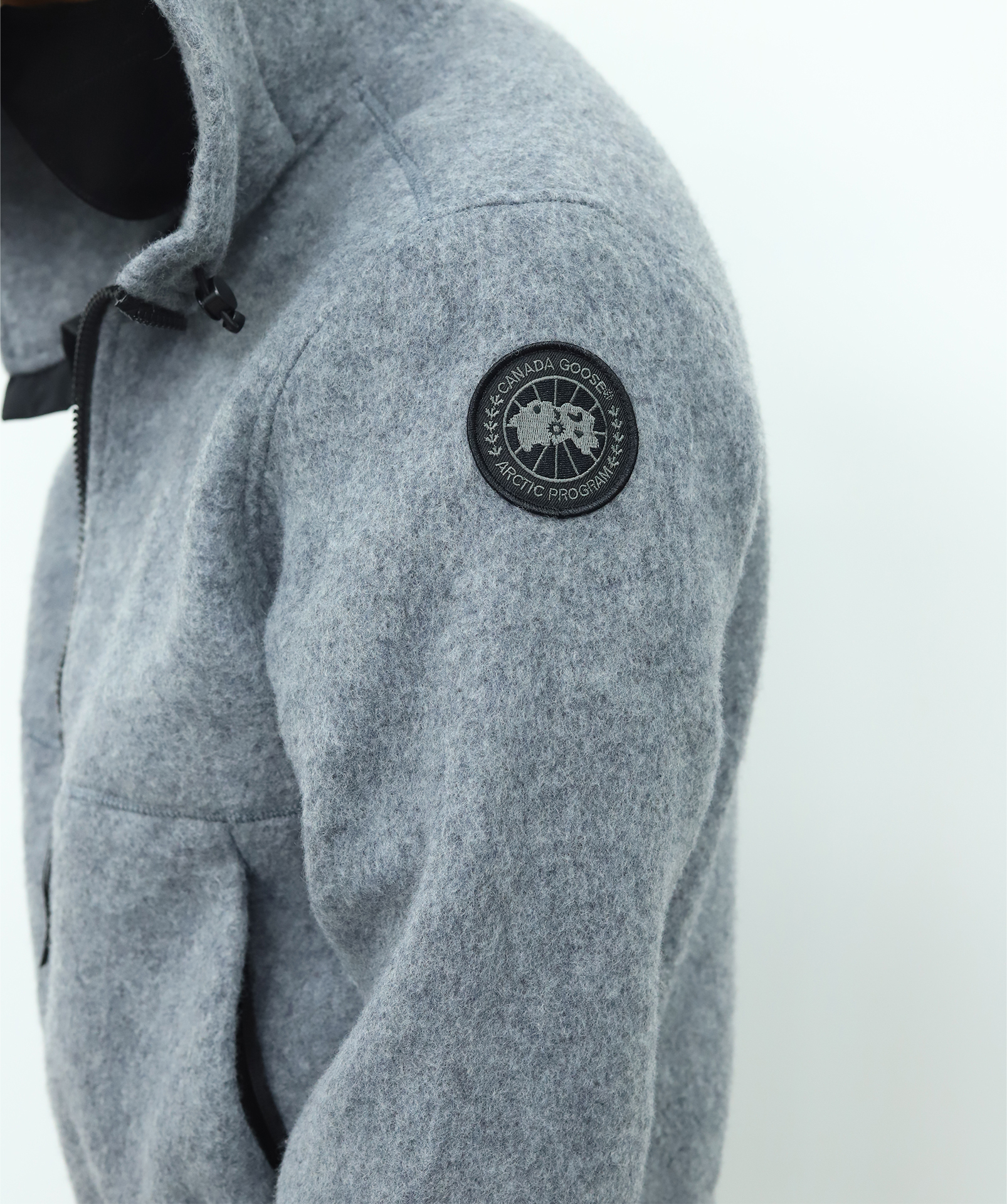 Canada抓绒饰章连帽外套