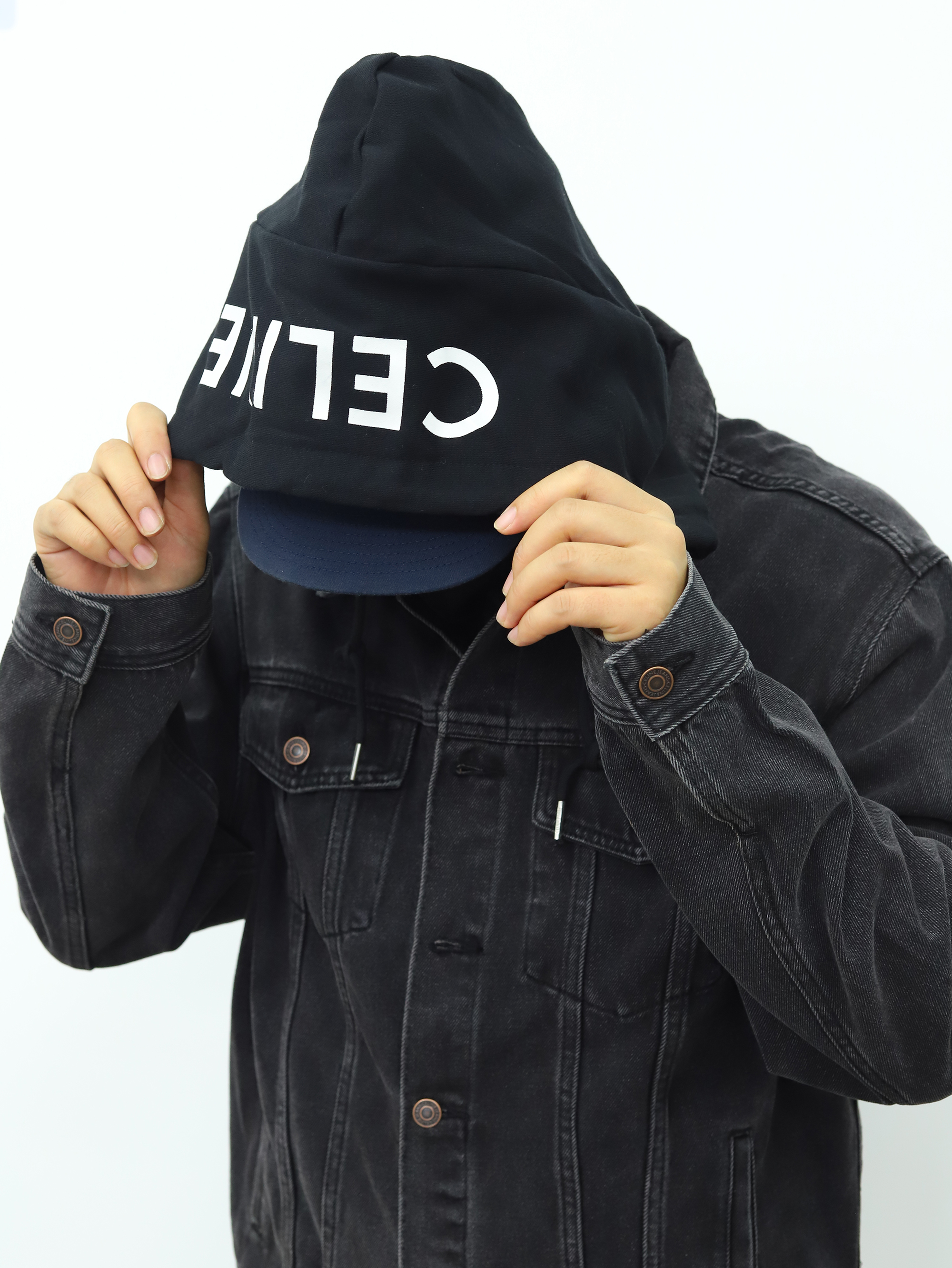 Celine拼接连帽牛仔外套