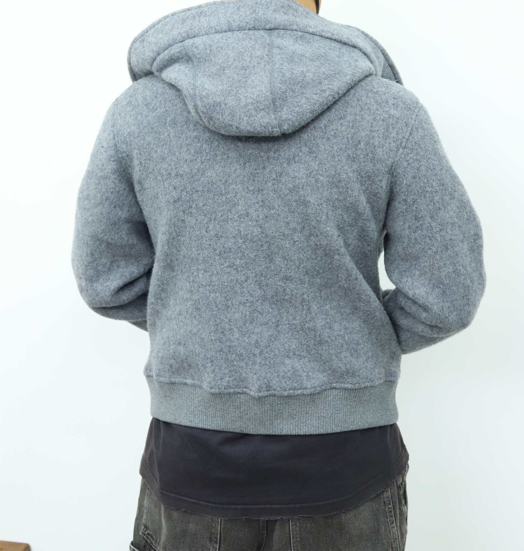 Canada抓绒饰章连帽外套