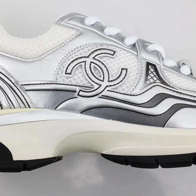 【银角女鞋】Chanel香奈儿 23C 银角大王银灰拼色网格女生小白鞋