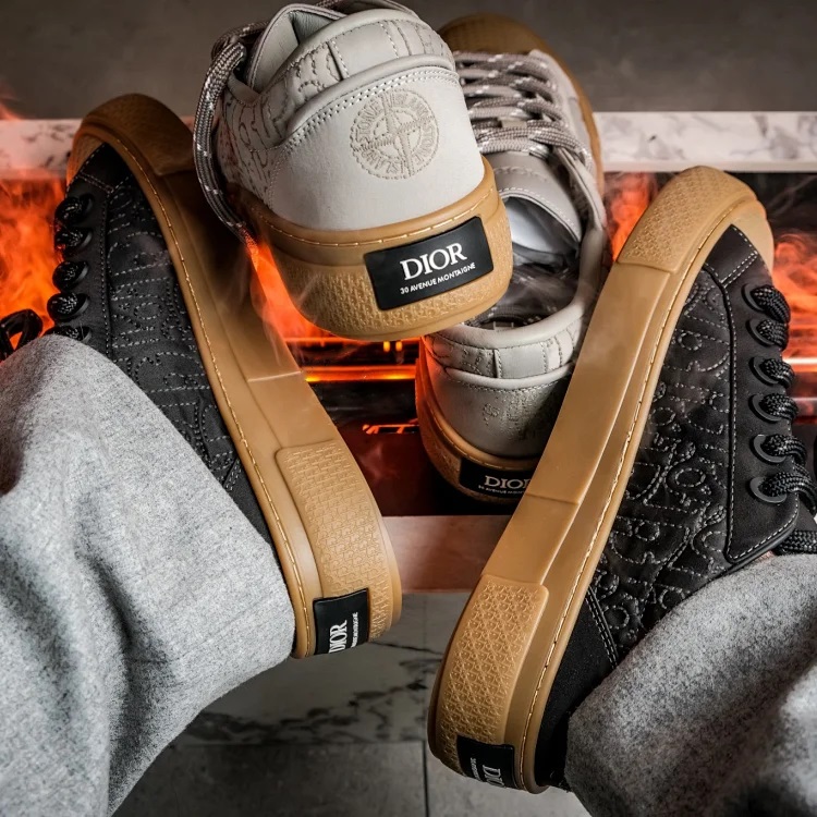 【隐形增高】STONE ISLAN x DIO B33 厚底鞋 圆头系带板鞋