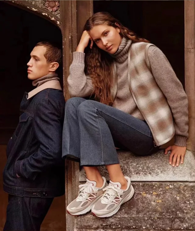 【世纪联名】Loro Piana x New Ba1ance NB 990 V6 舒适百搭 低帮跑步鞋 男女同款 灰色