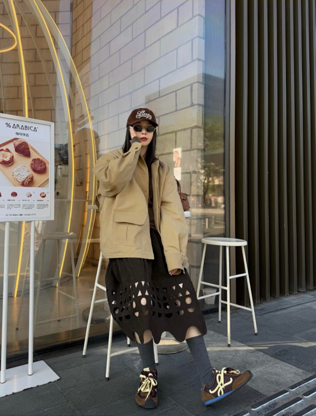 【四色出货】LOEW罗意 Ballet Runner 2.0 尼龙牛皮革 圆头系带 低帮 生活休闲鞋 棕色