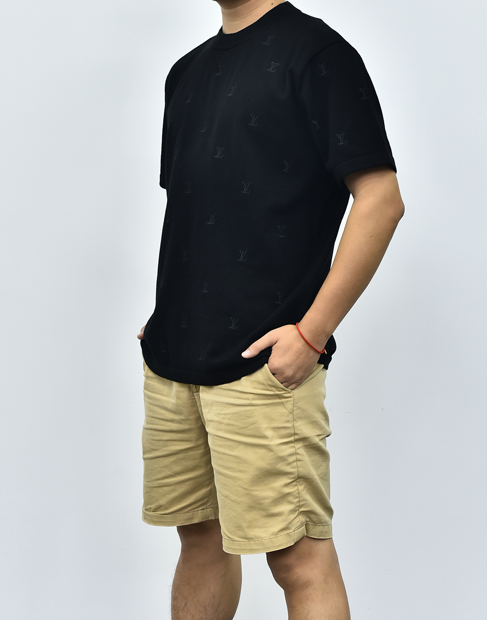 1V印花针织短袖 黑色