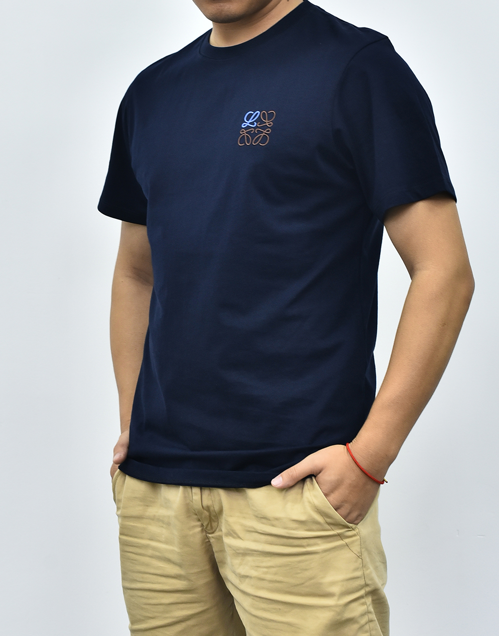 罗意威小logo短袖 藏青