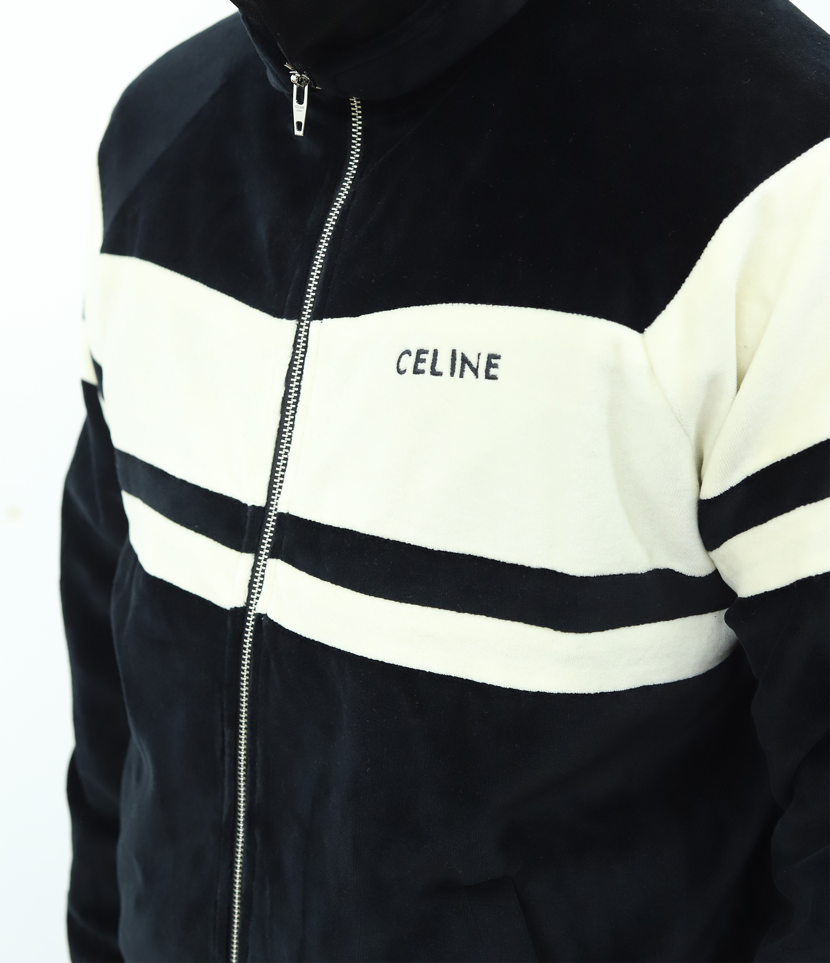 Celine刺绣丝绒夹克