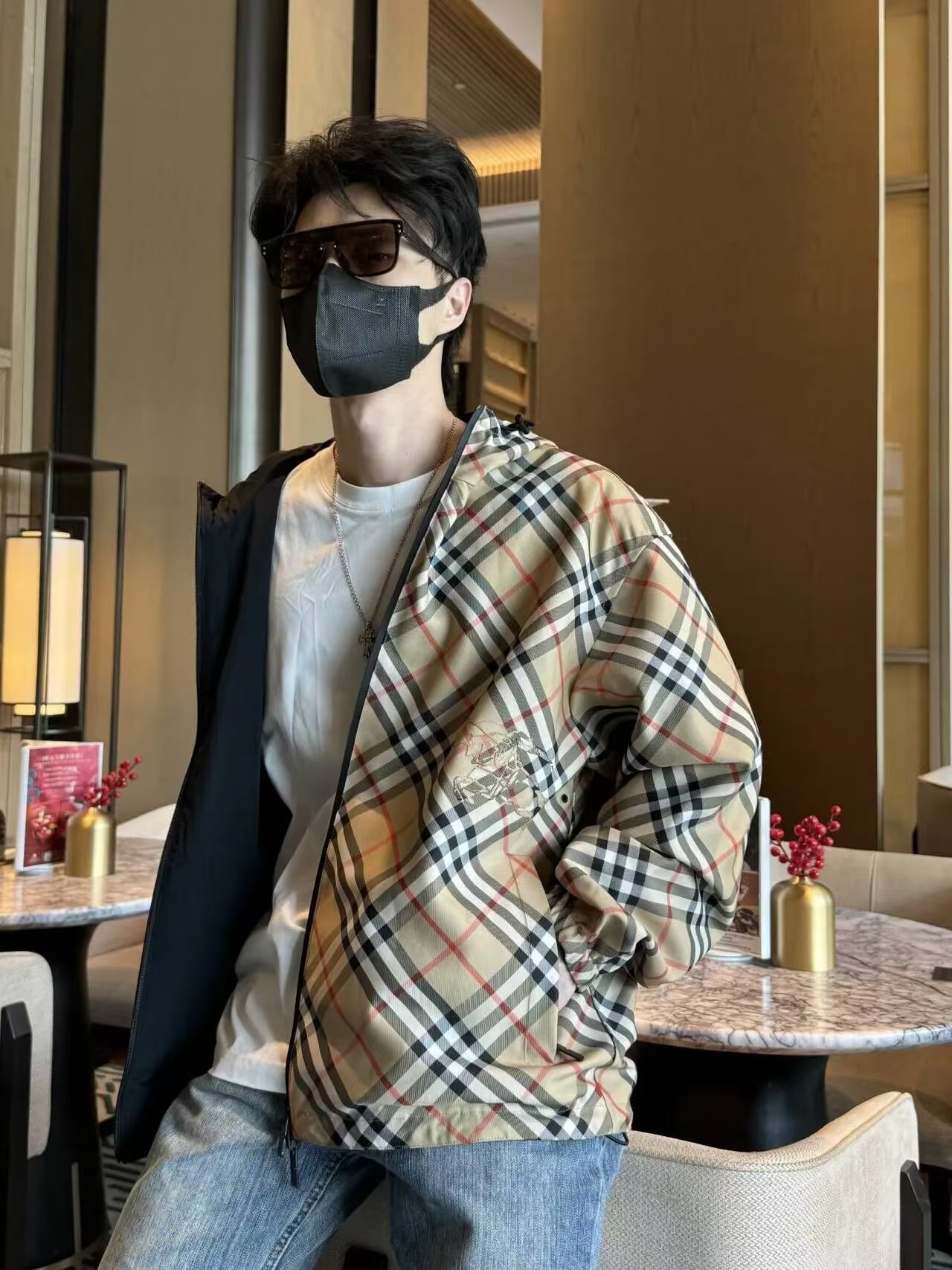 BBR Reversible Plaid War Horse Trench Coat