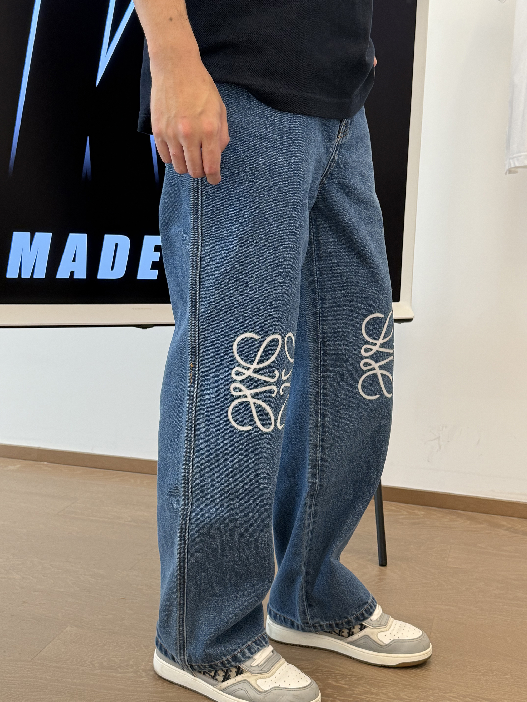 LOE laser engraved jeans