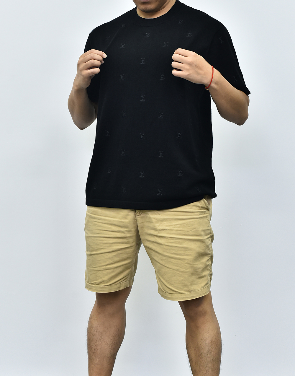 1V印花针织短袖 黑色