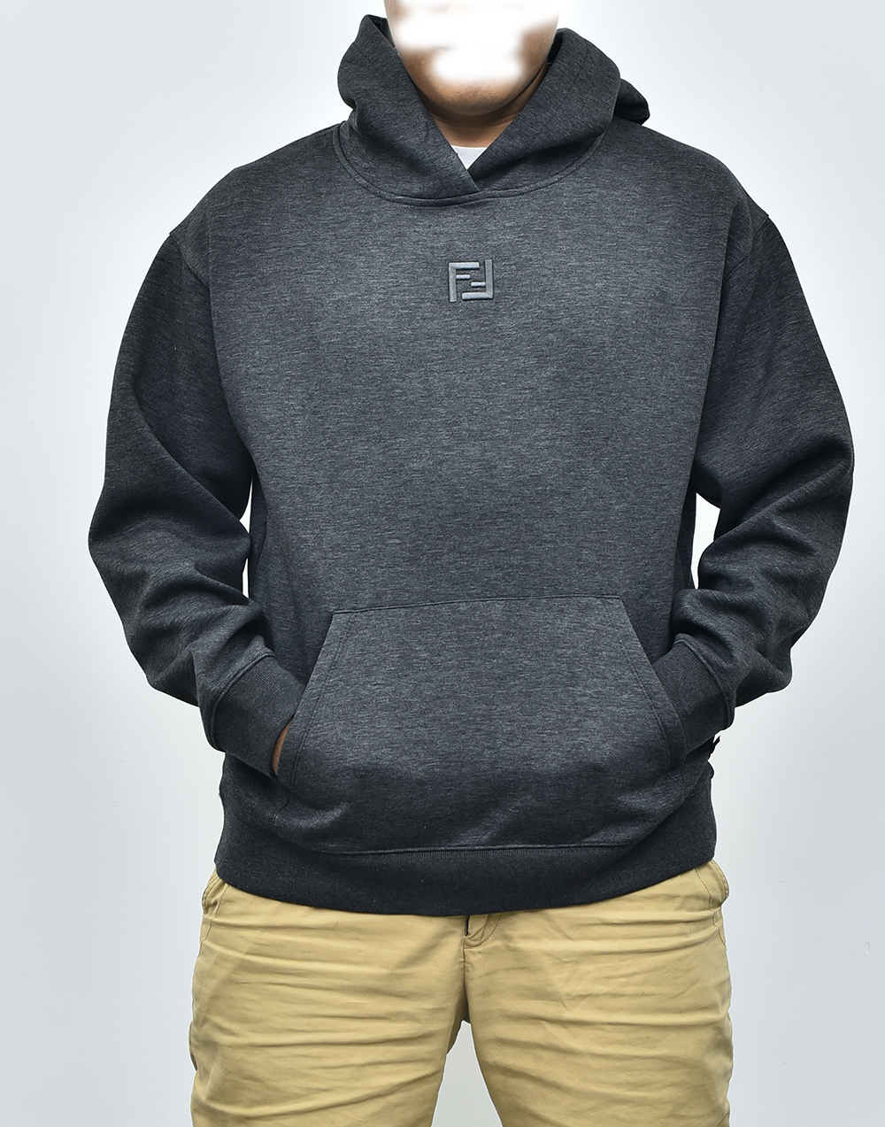 FENDI芬迪logo卫衣 深灰色