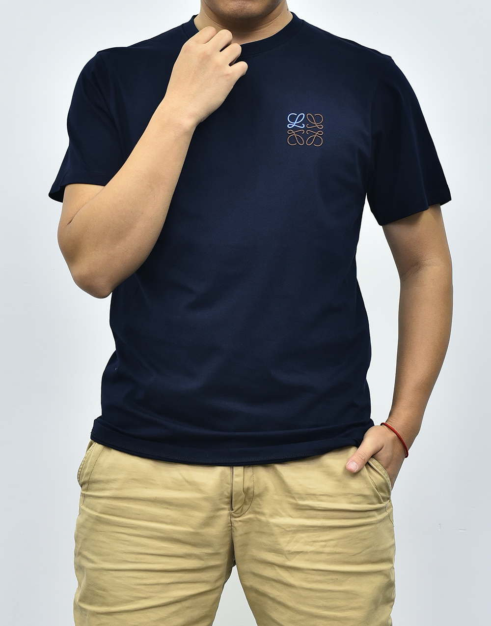 罗意威小logo短袖 藏青