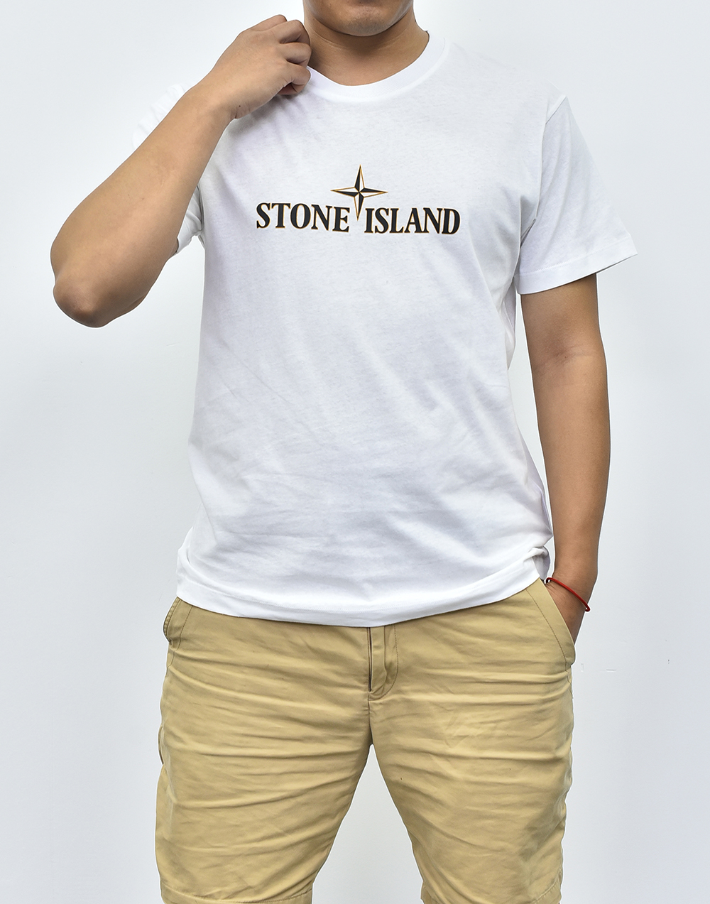 石头岛星星短袖 白色黑色