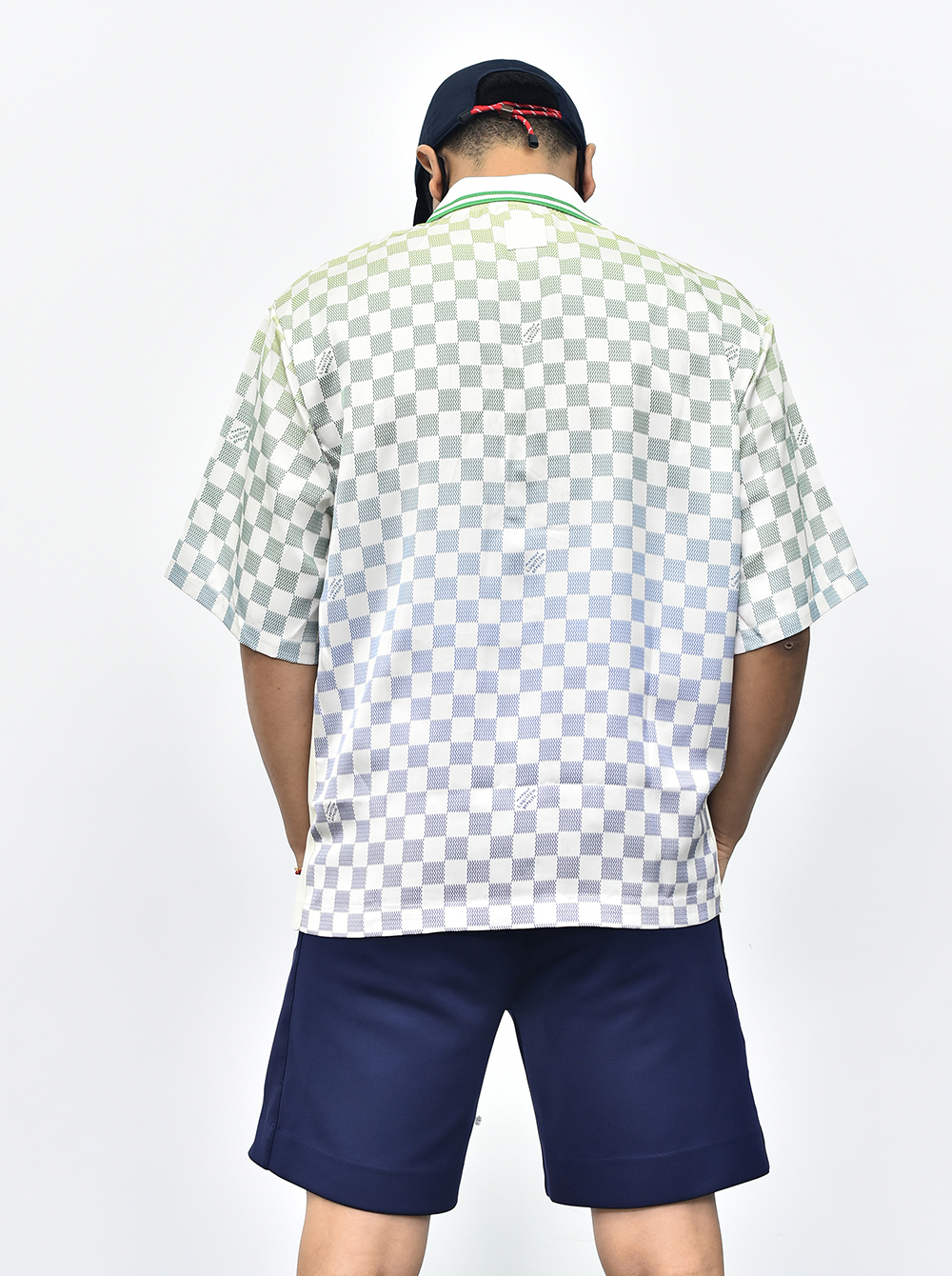 1V 格子渐变衬衫