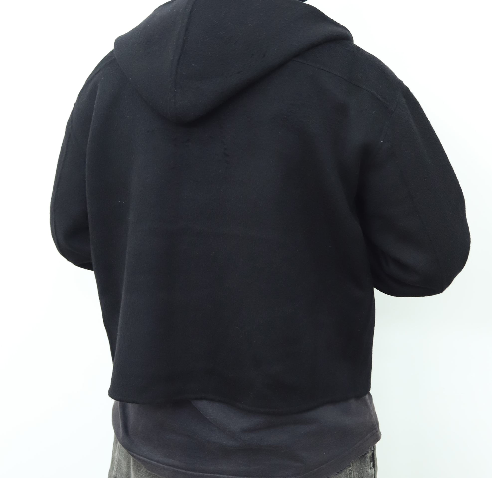 Acne连帽羊绒外套 杏色