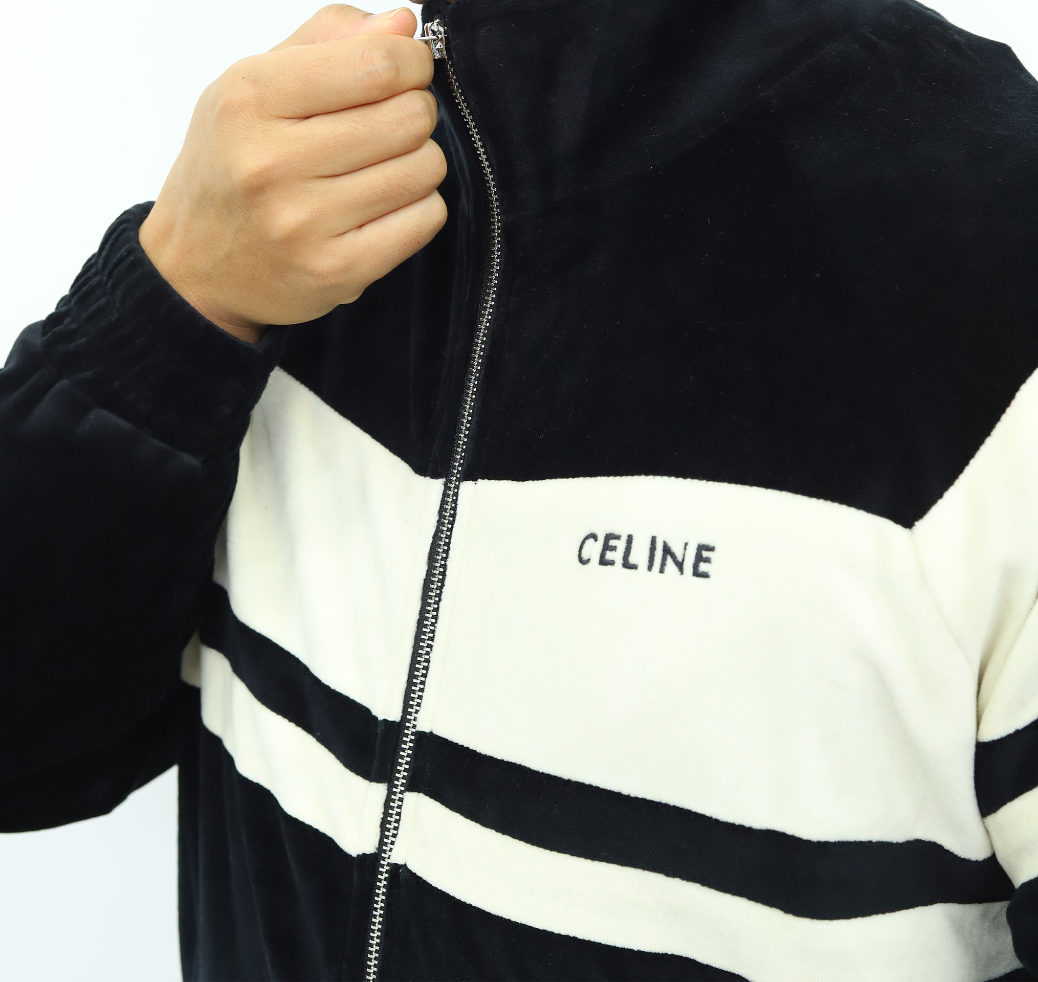 Celine刺绣丝绒夹克