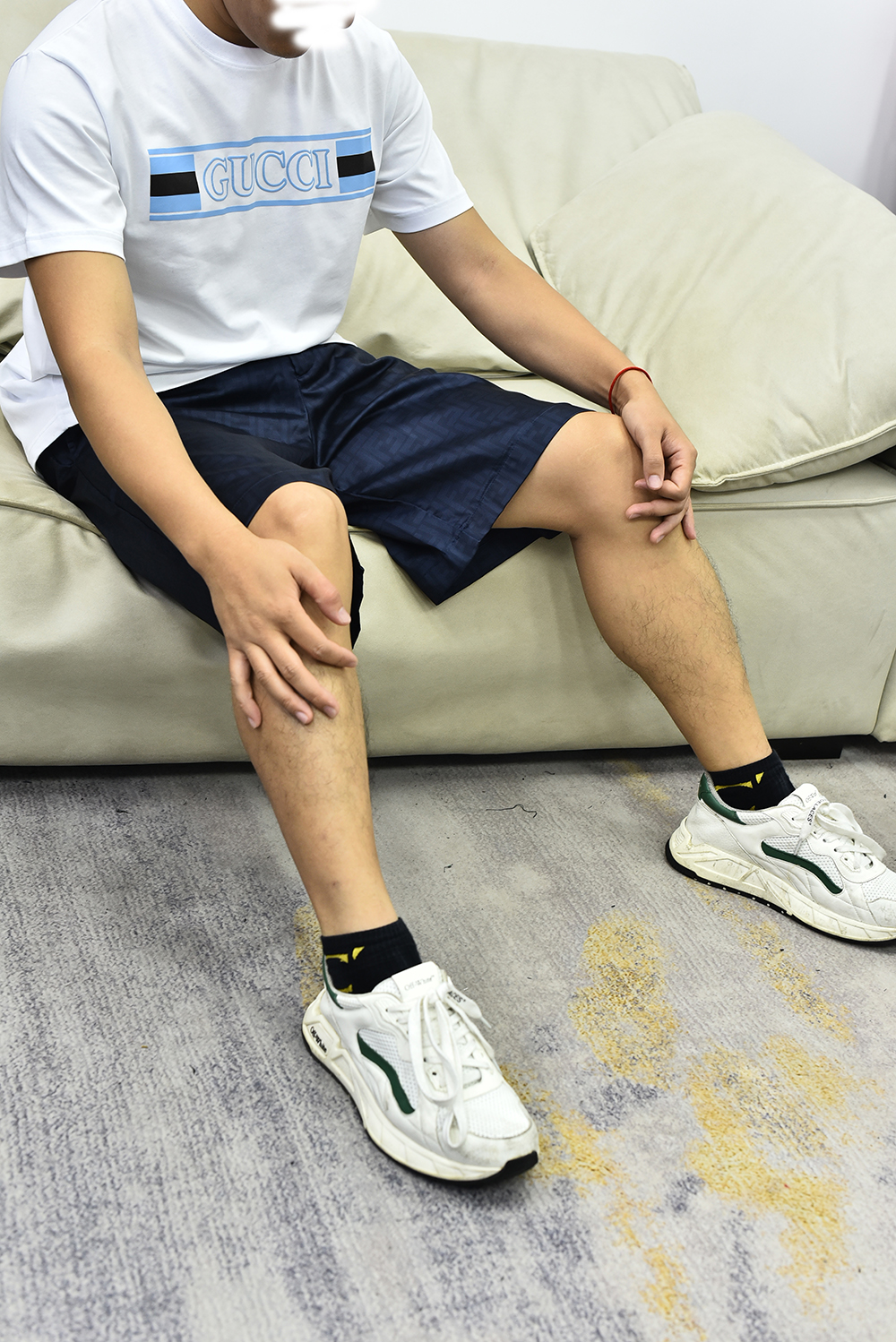 FENDI芬迪印花短裤 深蓝色