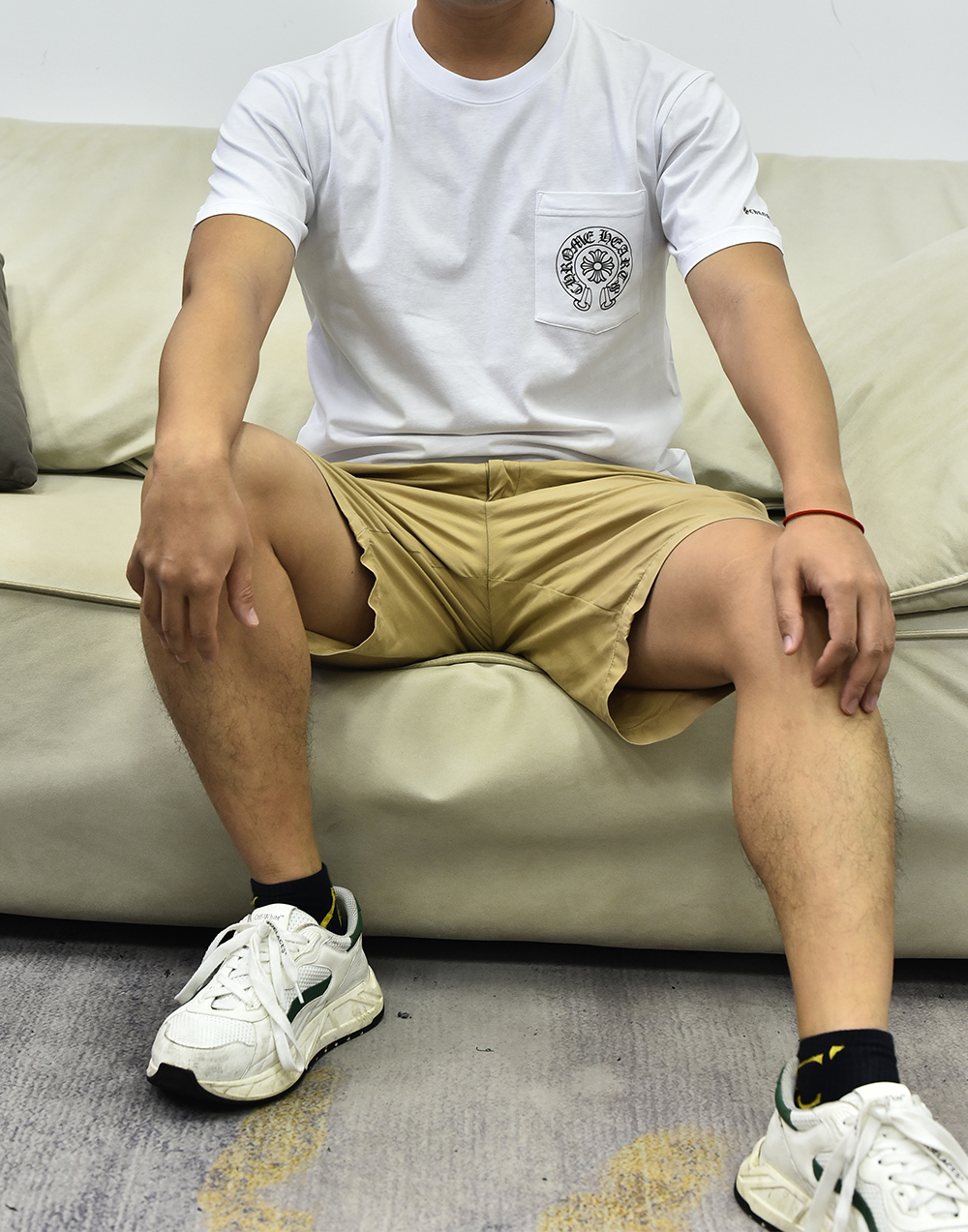 克罗心logo短袖 白色黑色