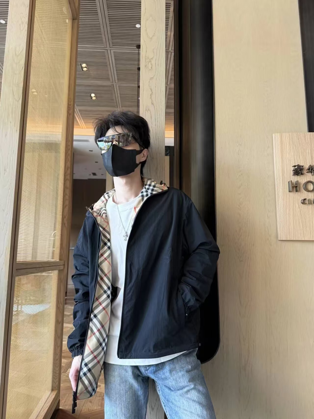 BBR Reversible Plaid War Horse Trench Coat